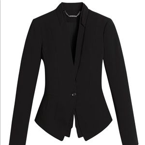 New WHBM Double-Lapel Seasonless Black Blazer 12